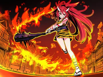 Guren, blazing oni girl