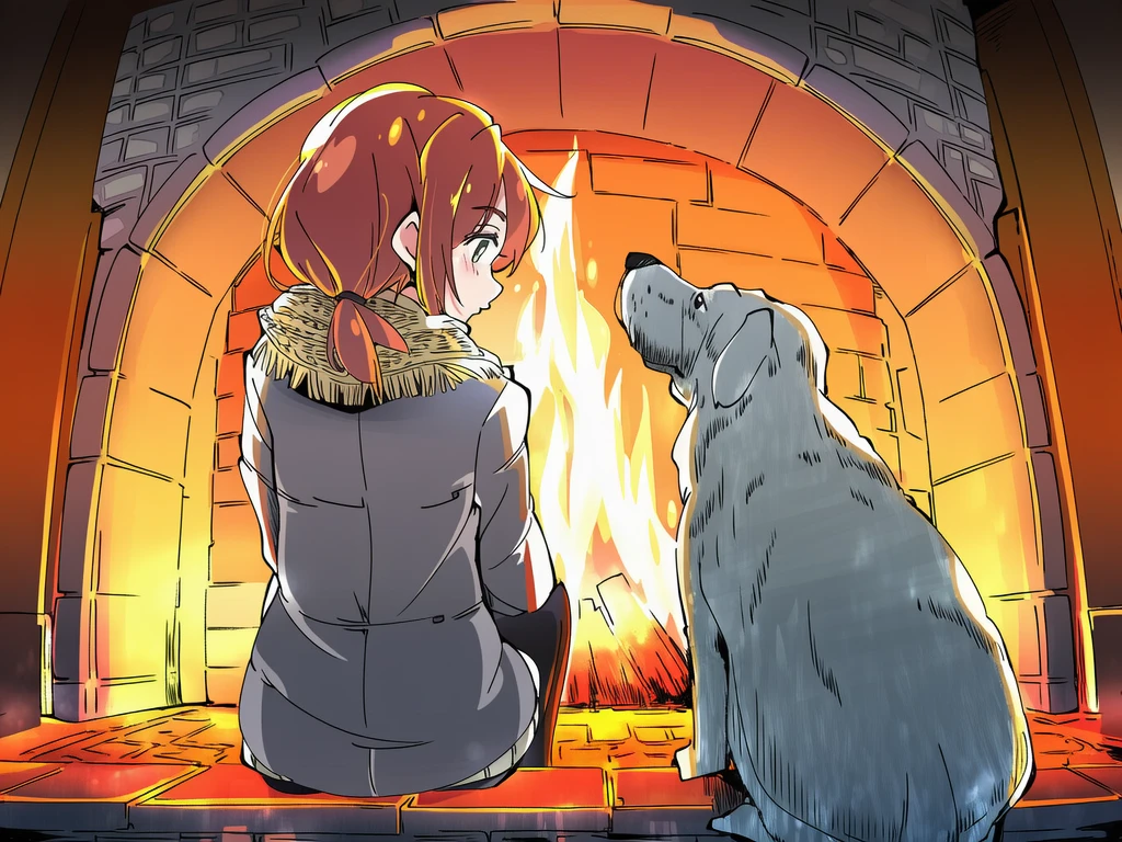 Two backs turned to the same fire