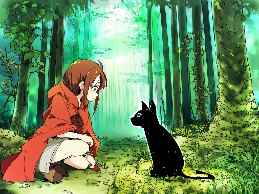 It watches her again, deep in the forest